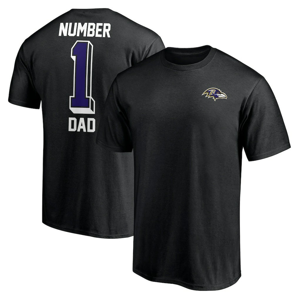 Baltimore Ravens Number One Dad T-Shirt - Black for sale