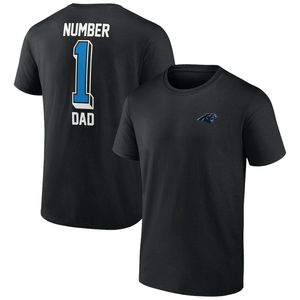Carolina Panthers Number One Dad T-Shirt - Black cheap
