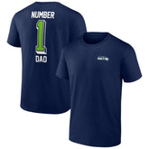 Seattle Seahawks Number One Dad T-Shirt - College Navy sale