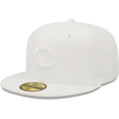 Cincinnati Reds White on White 59FIFTY Fitted Hat