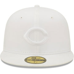 Cincinnati Reds White on White 59FIFTY Fitted Hat