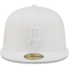 Detroit Tigers White on White 59FIFTY Fitted Hat