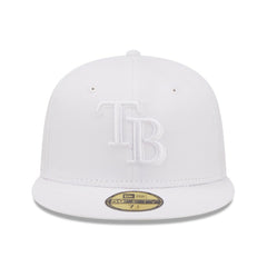 Tampa Bay Rays White on White 59FIFTY Fitted Hat