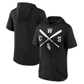 Chicago White Sox Iconic Rebel Short Sleeve Hooded Top Black