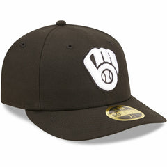 Milwaukee Brewers Black & White Low Profile 59FIFTY Fitted Hat