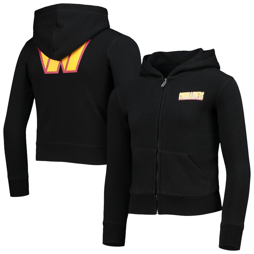 Washington Commanders New Era Girls Youth Full-Zip Hoodie - Black sale