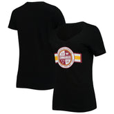 Washington Commanders New Era Women's V-Neck T-Shirt - Black discount