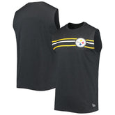 Pittsburgh Steelers New Era Brushed Sleeveless Tank Top - Black cheap