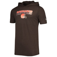 Cleveland Browns New Era Team Brushed Hoodie T-Shirt - Heathered Brown sale