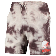 Cleveland Browns New Era Tie-Dye Shorts - Brown on sale