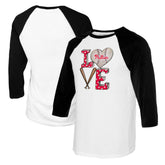Philadelphia Phillies Tiny Turnip Women's Baseball Love Raglan 3/4-Sleeve T-Shirt White/Black