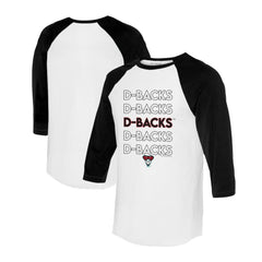 Arizona Diamondbacks Tiny Turnip Women's Stacked 3/4-Sleeve Raglan T-Shirt White/Black