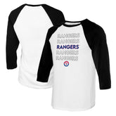 Texas Rangers Tiny Turnip Women's Stacked 3/4-Sleeve Raglan T-Shirt White/Black
