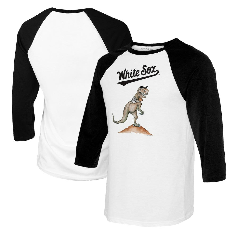Chicago White Sox Tiny Turnip Youth TT Rex Raglan 3/4 Sleeve T-Shirt White/Black