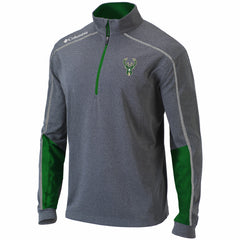 Milwaukee Bucks Omni-Wick Shotgun 2.0 Quarter-Zip Pullover Top - Heathered Gray/Green sale