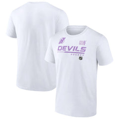 New Jersey Devils NHL Hockey Fights Cancer T-Shirt - White T-shirts