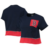 Boston Red Sox Refried Apparel Women's Cropped T-Shirt Navy