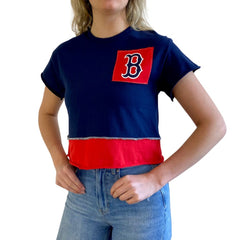 Boston Red Sox Refried Apparel Women's Cropped T-Shirt Navy