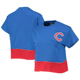 Chicago Cubs Refried Apparel Women's Cropped T-Shirt Royal