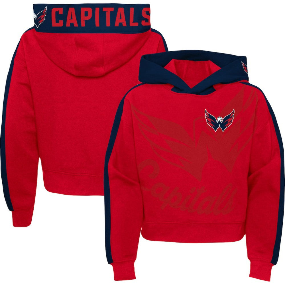 Washington Capitals Girls Youth Record Setter Pullover Hoodie - Red Hoodies