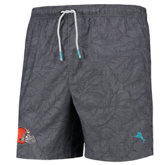 Cleveland Browns Naples Layered Leaves Swim Trunks - Black outlet