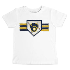 Milwaukee Brewers Tiny Turnip Youth Base Stripe T-Shirt White