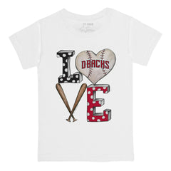 Arizona Diamondbacks Tiny Turnip Youth Baseball Love T-Shirt White