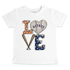 Houston Astros Tiny Turnip Youth Baseball Love T-Shirt White
