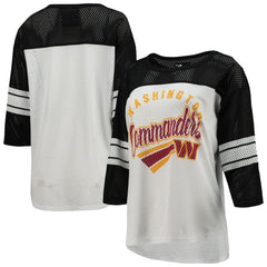 Washington Commanders G-III 4Her by Carl Banks Women's First Team 3/4-Sleeve Mesh T-Shirt - White/Black online