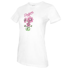 Los Angeles Dodgers Tiny Turnip Women's Blooming Baseballs T-Shirt White