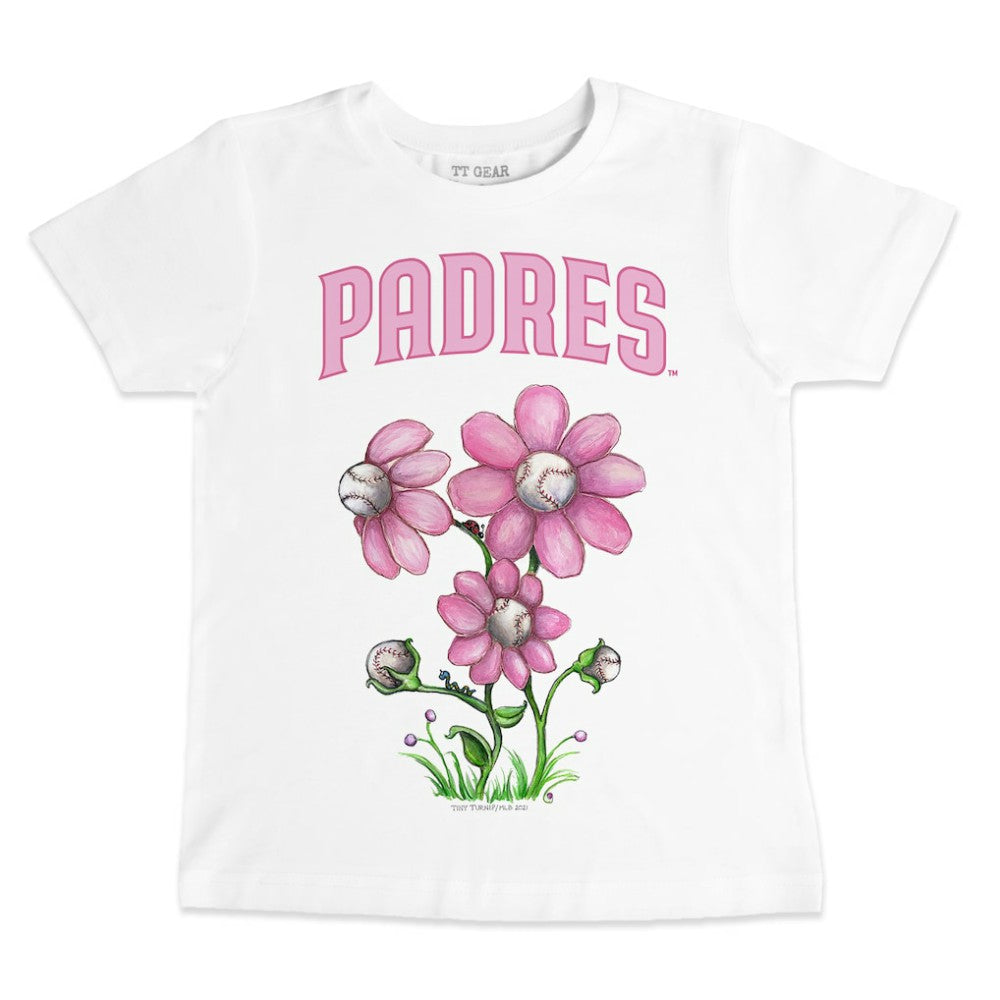 San Diego Padres Tiny Turnip Youth Blooming Baseballs T-Shirt White