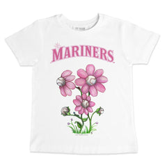 Seattle Mariners Tiny Turnip Youth Blooming Baseballs T-Shirt White