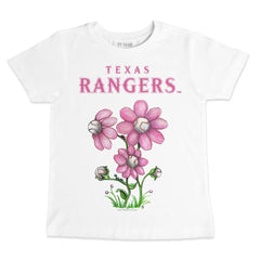Texas Rangers Tiny Turnip Youth Blooming Baseballs T-Shirt White