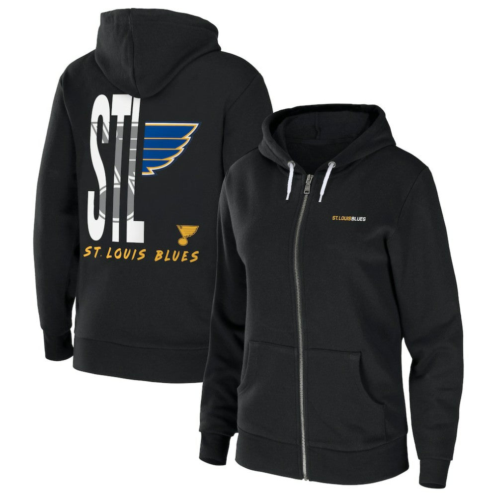 St. Louis Blues WEAR by Erin Andrews Women's Sponge Fleece Full-Zip Hoodie - Black Hoodies