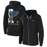 St. Louis Blues WEAR by Erin Andrews Women's Sponge Fleece Full-Zip Hoodie - Black Hoodies
