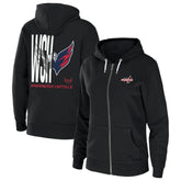 Washington Capitals WEAR by Erin Andrews Women's Sponge Fleece Full-Zip Hoodie - Black Hoodies