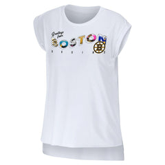 Boston Bruins WEAR by Erin Andrews Women's Greetings From Muscle T-Shirt - White T-shirts