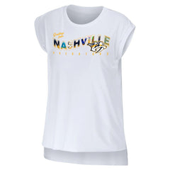 Nashville Predators WEAR by Erin Andrews Women's Greetings From Muscle T-Shirt - White T-shirts