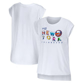 New York Islanders WEAR by Erin Andrews Women's Greetings From Muscle T-Shirt - White T-shirts