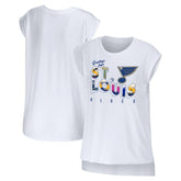 St. Louis Blues WEAR by Erin Andrews Women's Greetings From Muscle T-Shirt - White T-shirts