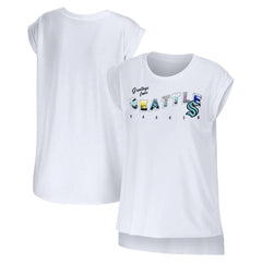 Seattle Kraken WEAR by Erin Andrews Women's Greetings From Muscle T-Shirt - White T-shirts