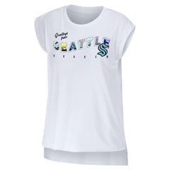 Seattle Kraken WEAR by Erin Andrews Women's Greetings From Muscle T-Shirt - White T-shirts