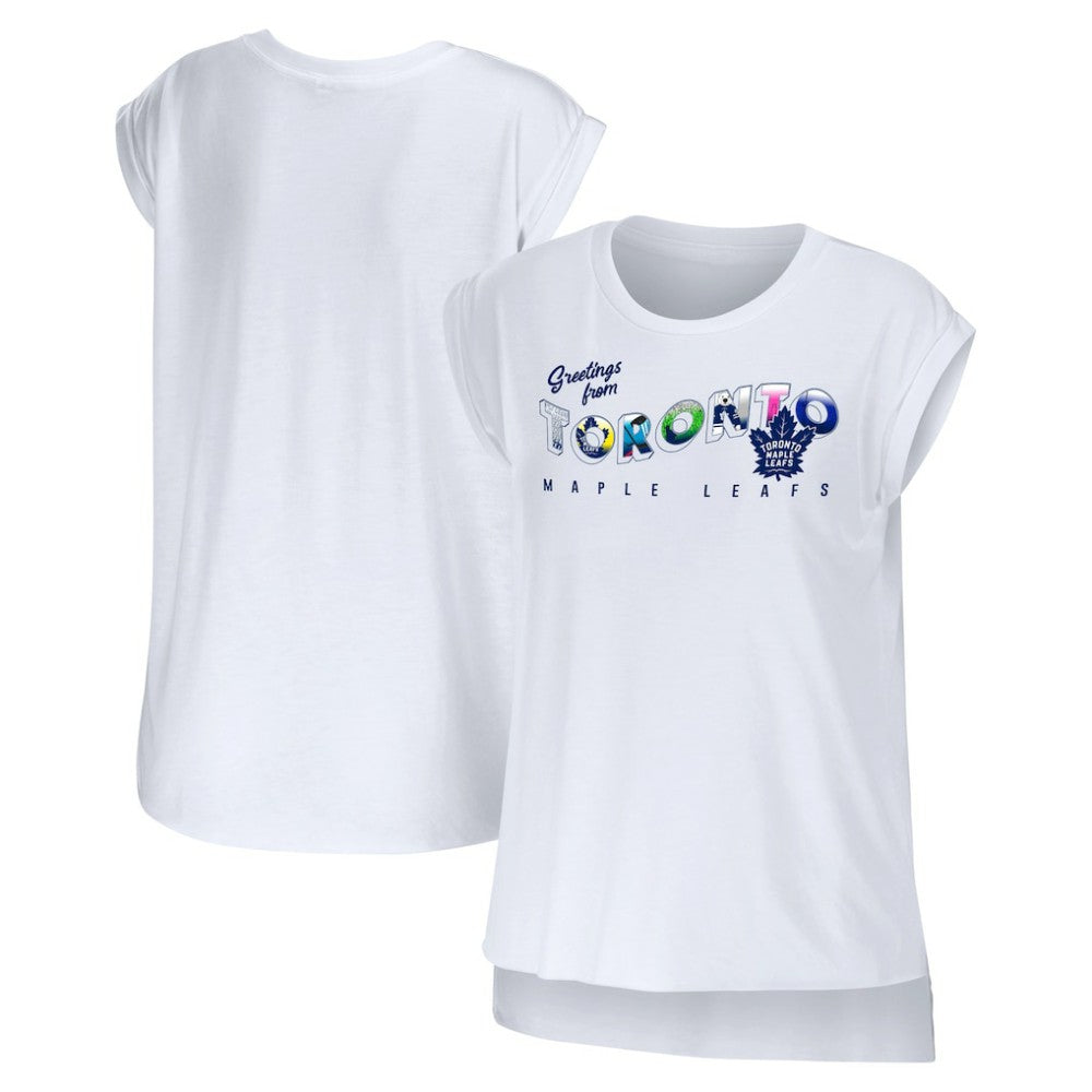 Toronto Maple Leafs WEAR by Erin Andrews Women's Greetings From Muscle T-Shirt - White T-shirts