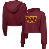 Washington Commanders Majestic Threads Women's Bling Tri-Blend Cropped Pullover Hoodie - Burgundy outlet