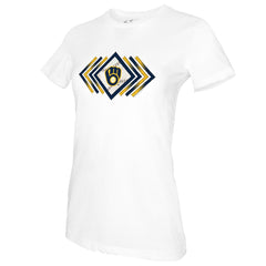 Milwaukee Brewers Tiny Turnip Women's Prism Arrows T-Shirt White