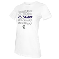 Colorado Rockies Tiny Turnip Women's Stacked T-Shirt White