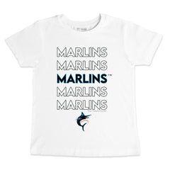 Miami Marlins Tiny Turnip Youth Stacked T-Shirt White