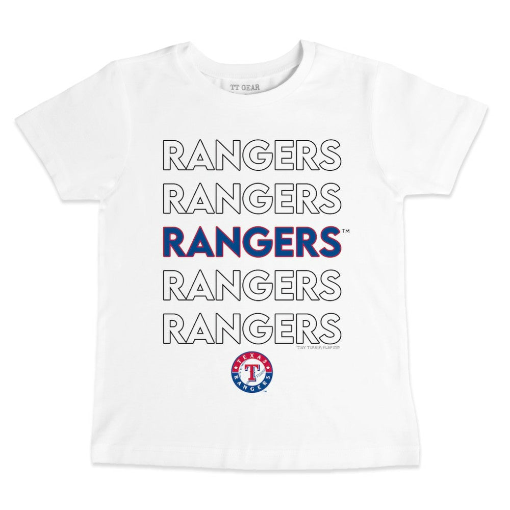Texas Rangers Tiny Turnip Youth Stacked T-Shirt White