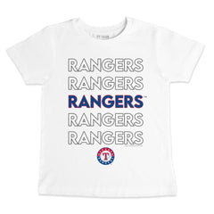Texas Rangers Tiny Turnip Youth Stacked T-Shirt White