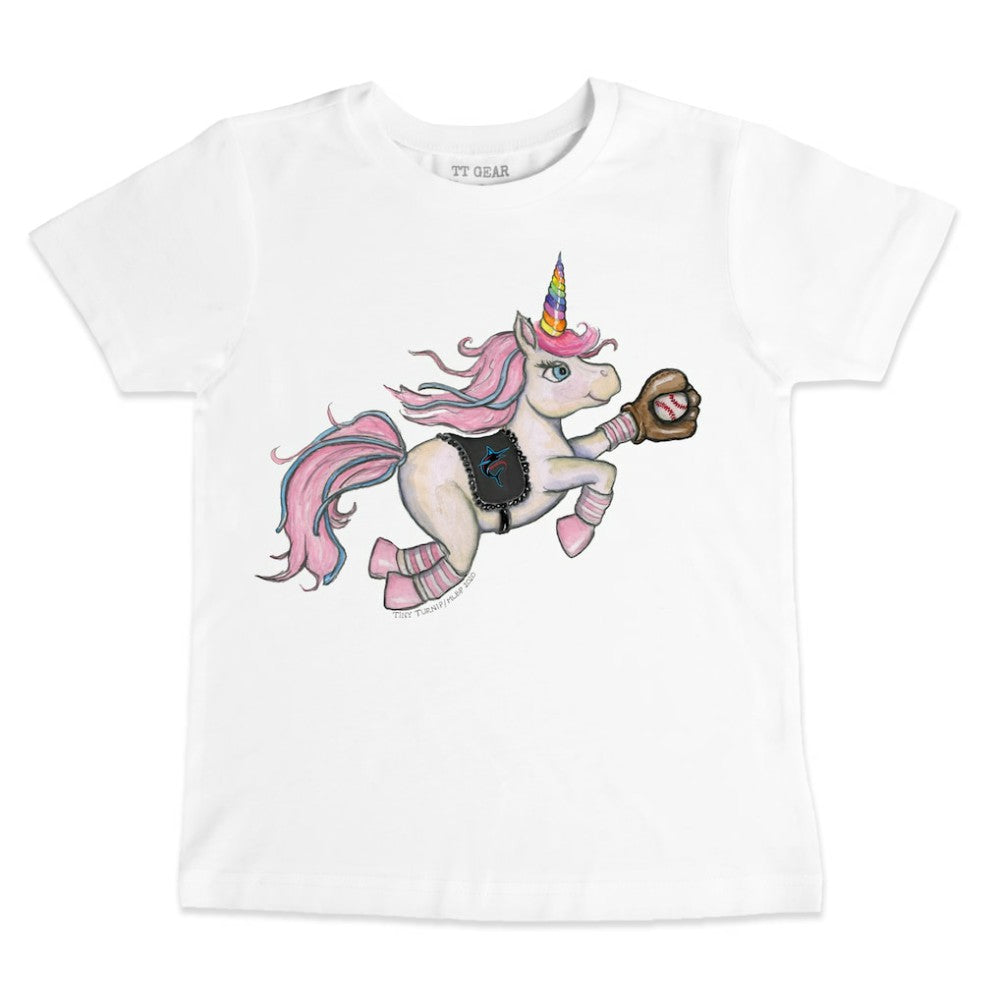 Miami Marlins Tiny Turnip Youth Unicorn T-Shirt White
